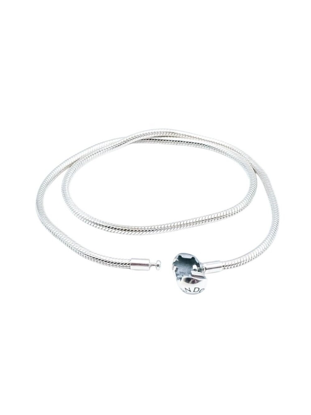 Pandora Moments Smooth Sterling Silver Snake Chain Necklace 16.5 Inches View 2